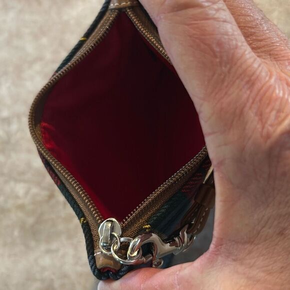 COACH Plaid & Leather Wristlet - Picture 4 of 6